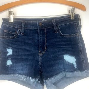 Hollister blue denim distressed 1/25 shorts